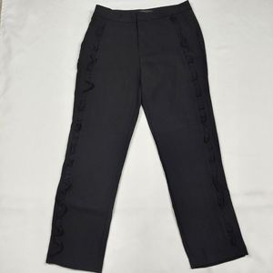 ROMEO + JULIET COUTURE BLACK DRESS PANTS WITH RUFFLE SIZE MEDIUM